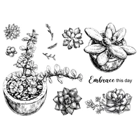 azsg succulent plants clear stamps and cutting dies for diy scrapbookingcard makingalbum decorative crafts embossing cut die