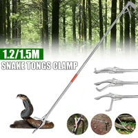 1 2m foldable snake tongs stick reptile catcher grabber folding wide jaw snake pliers stainless steel snake control tool