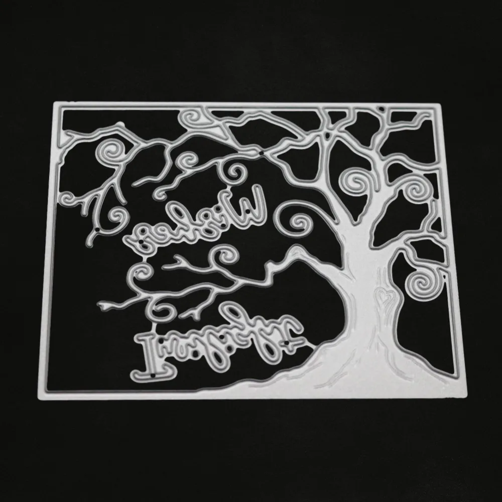 Металлический трафарет с изображением волшебного дерева для фотоальбома сделай