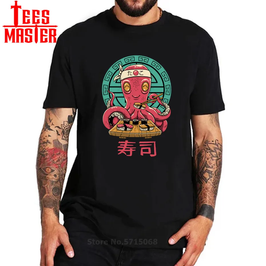 2020 новейшая Мужская забавная футболка Octo суши бар кавайная в японском стиле