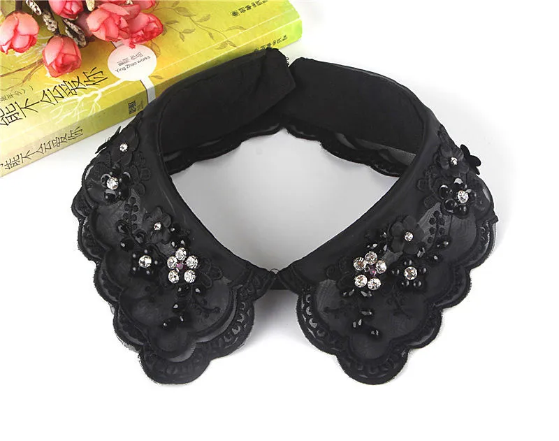 Linbaiway женские ложные воротнички вышивка цветочный съемный воротник ложный