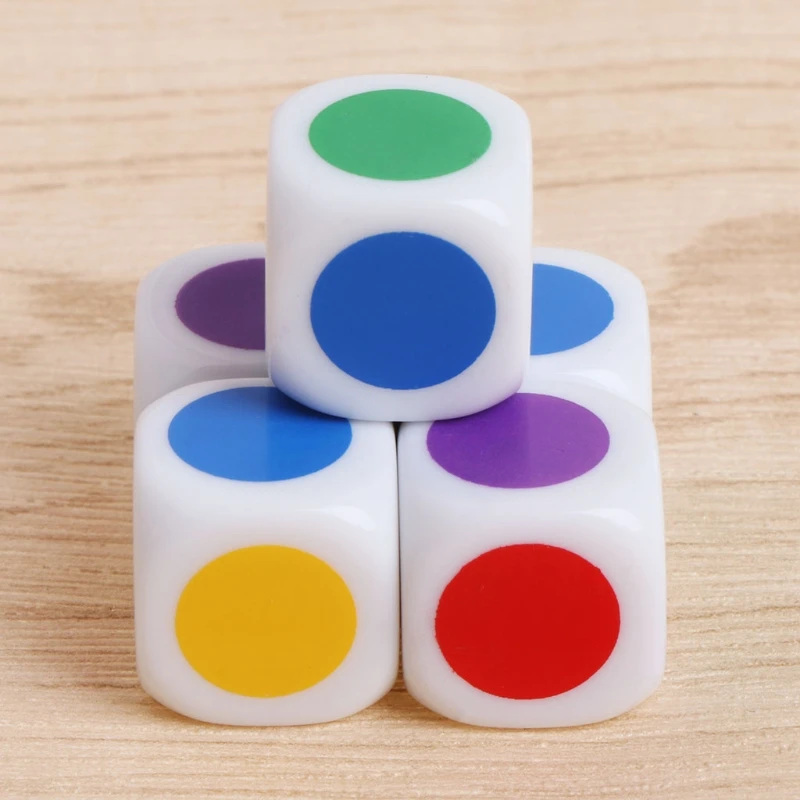 

10pcs 15mm Multicolor Acrylic Cube Dice Beads Six Sides Portable Table Games Toy