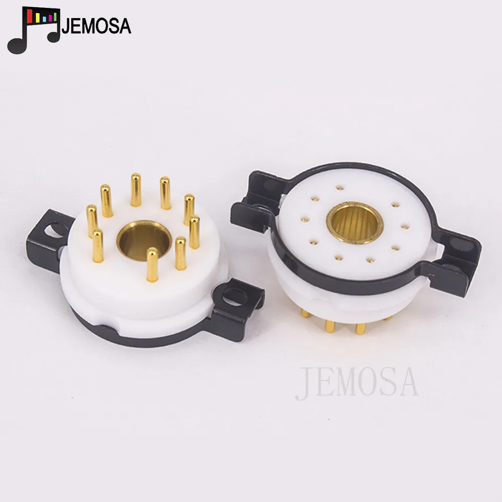 EIZZ High end Magnoval PTFE 9PIN Tube Socket Valve Base For WE34 WE429 8233 6S45P WE418A Vacuum Tube Audio Vintage Amplifier valve amplifier