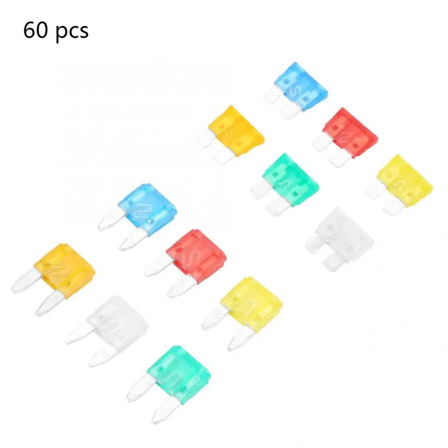 60 шт многоцветный маленький размер мини лезвие предохранитель ассортимент Авто
