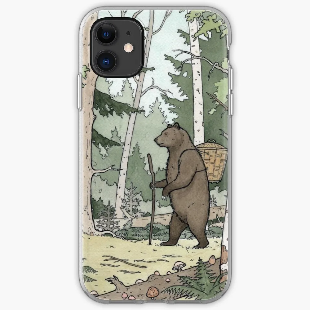 Мягкий чехол Bear in the WooSoft для iPhone 7 8 6 6s Plus 5S 4 силиконовый прозрачный X Xs 11 Pro Max