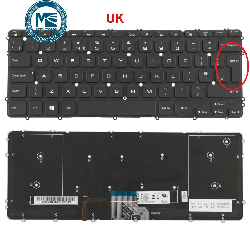 Клавиатура для Dell Precision M3800 XPS 15 9530 с подсветкой Великобритания|Клавиатуры замены|