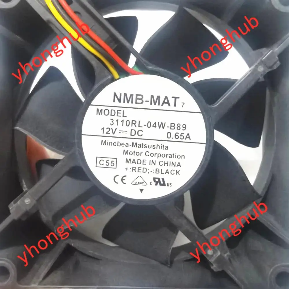 NMB MAT 3110RL 04W B89 C55 DC 12V 0.65A 3 жильный 80x80x25 мм Сервер вентилятор охлаждения|fan dc|square fanfan dc