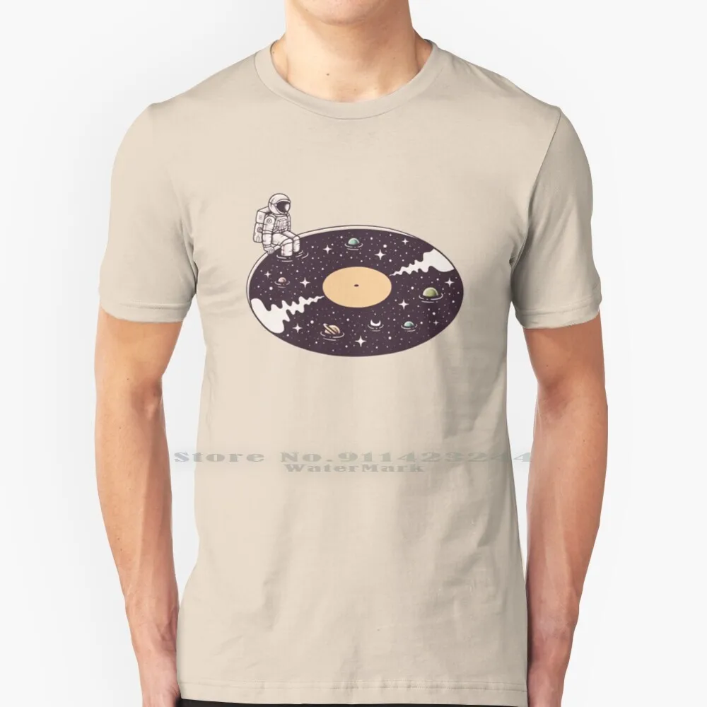 Футболка Cosmic Sound 100% чистый хлопок астронавт Космические Планеты звезды космос