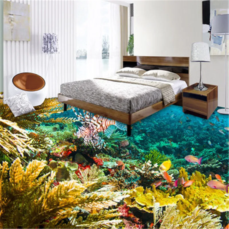 3D Наклейка на стену для морской рыбалки детской комнаты аквариума океана пейзажа