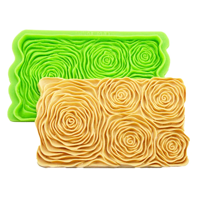 Meibum Pleated Rose Petal Flower Fondant Cake Mold Wedding Party Sugar Craft Pastry Border Decorating Mould Chocolate Candy Pan |