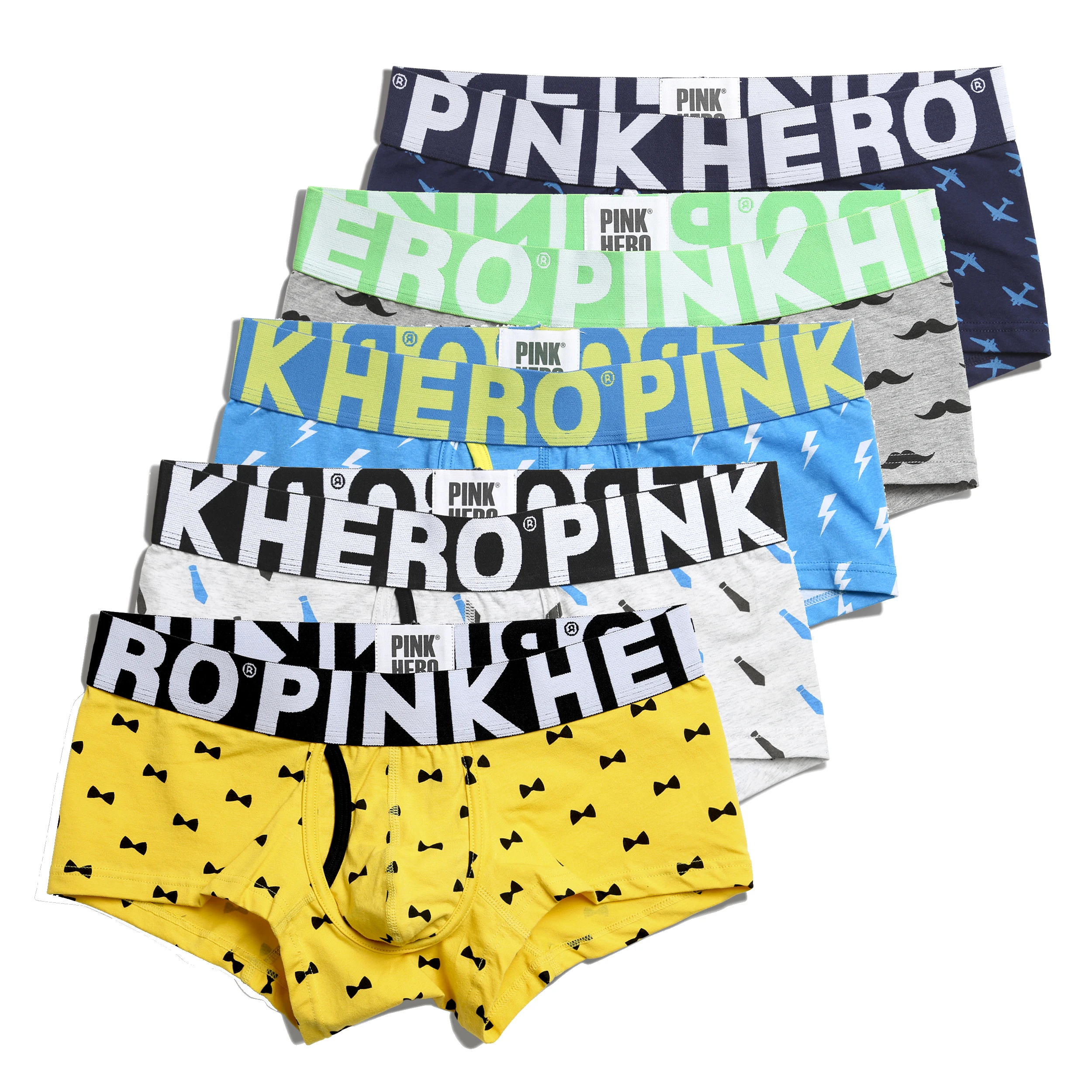 5 шт. Pink Heroes модное нижнее белье из хлопка, Для мужчин шорты-боксеры высокого качества Для мужчин трусы нижнее белье удобные так здорово