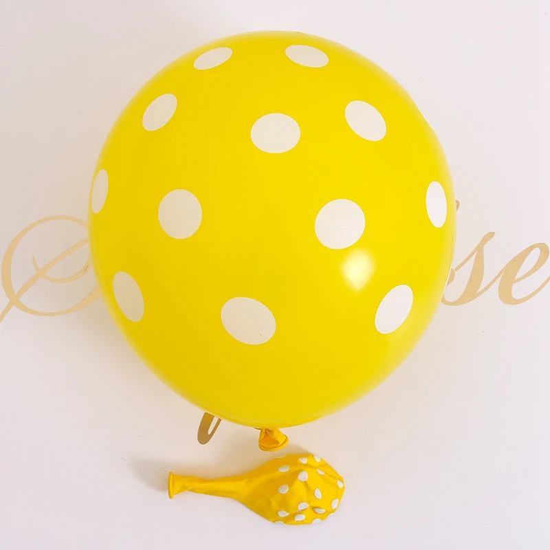 yellow dot 10pcs Детские Мультяшные вечерние шары на день рождения с изображением милой пчелки, латексные шары, флаги, игрушки на день рождения детей - Цвет: yellow dot 10pcs