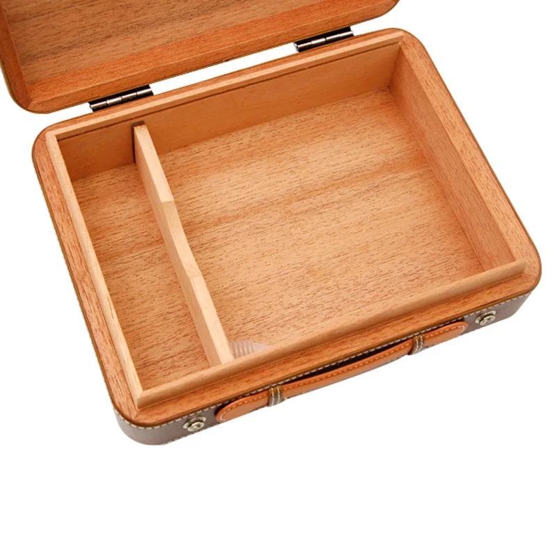 

Cohiba High Grade Leather Cedar Wood Mat Tote style Tobacco Storage Cigar Cigarette Box Travel Portable Cigar Humidor Tool