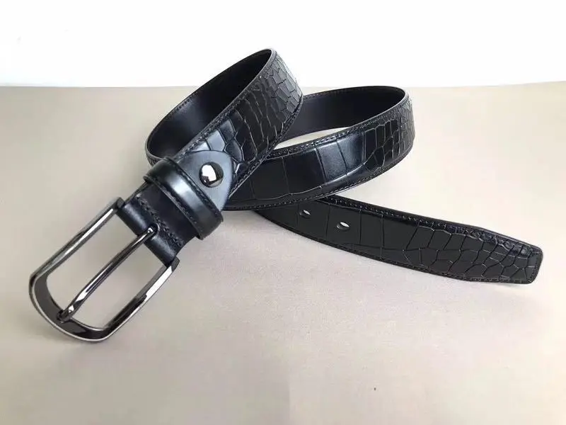 Cow leather crocodile pattern men casual belt pin buckle belts high quality