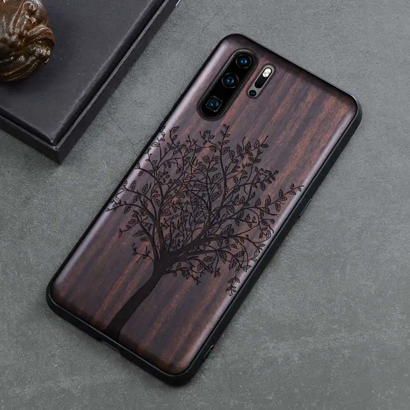 3 Для huawei P30 чехол Роскошный черное дерево чехол для huawei p30 Pro 3D резной деревянный силиконовый чехол для huawei P30 Pro - Цвет: 3