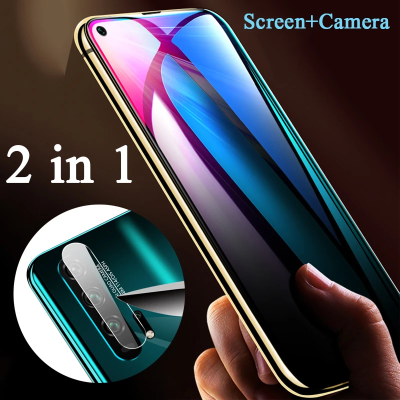 2-в-1 закаленное Стекло на Honor 20 Pro Full Экран+ Камера защитное устройство для объектива для huawei Honor 20 Lite 10i Honor20 20pro 20lite пленка
