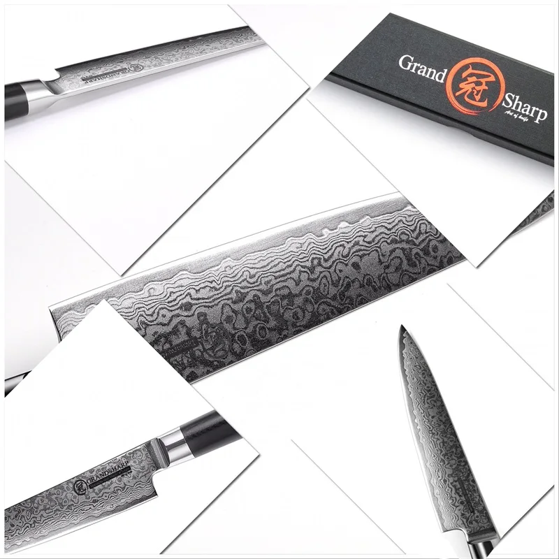 Дамасский кухонный нож 5 9 дюймов для кухни японский vg10 Дамасская сталь кухонные