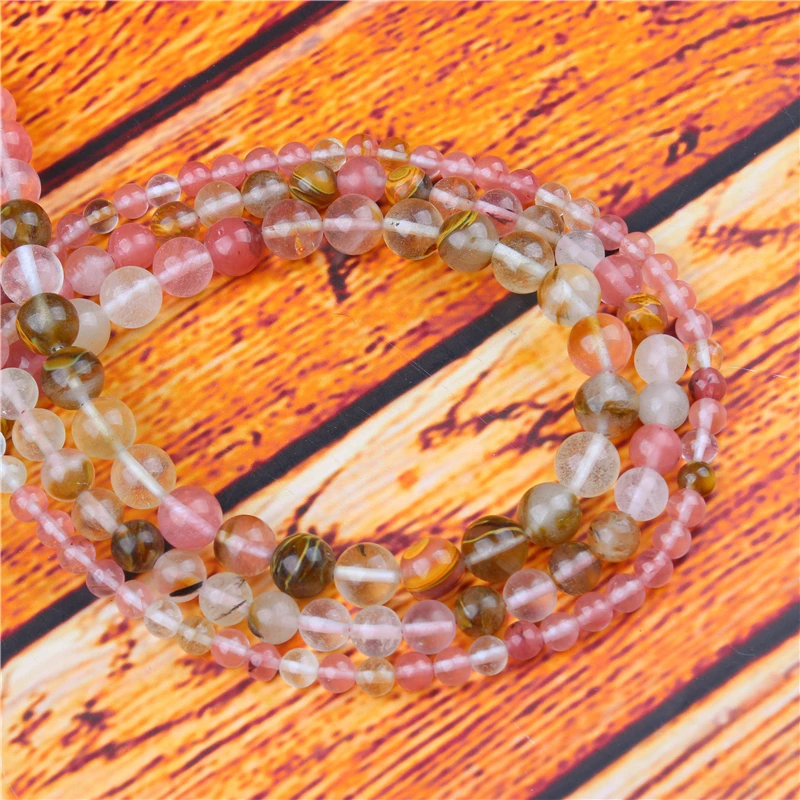 

Color watermelon Natural Stone Bead Round Loose Spaced Beads 15 Inch Strand 4/6/8/10/12mm For Jewelry Making DIY Bracelet