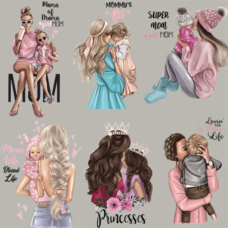 

Mother's Day Printing Heat Transfer Patch Sticker DIY for Coat Jacket Sweater Jeans Backpack Clothing Decoration Applique