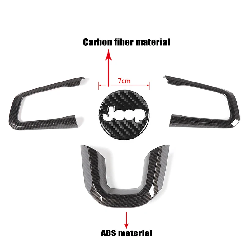 B carbon fiber 4pcs MOPAI интерьерные молдинги для Jeep Wrangler JL+ Автомобильный руль декоративный чехол для Jeep Wrangler автомобильные аксессуары - Название цвета: B carbon fiber 4pcs
