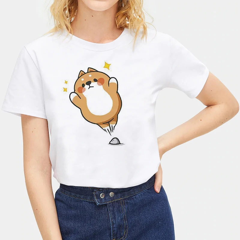 Повседневная Свободная Летняя женская футболка с забавным животным принтом