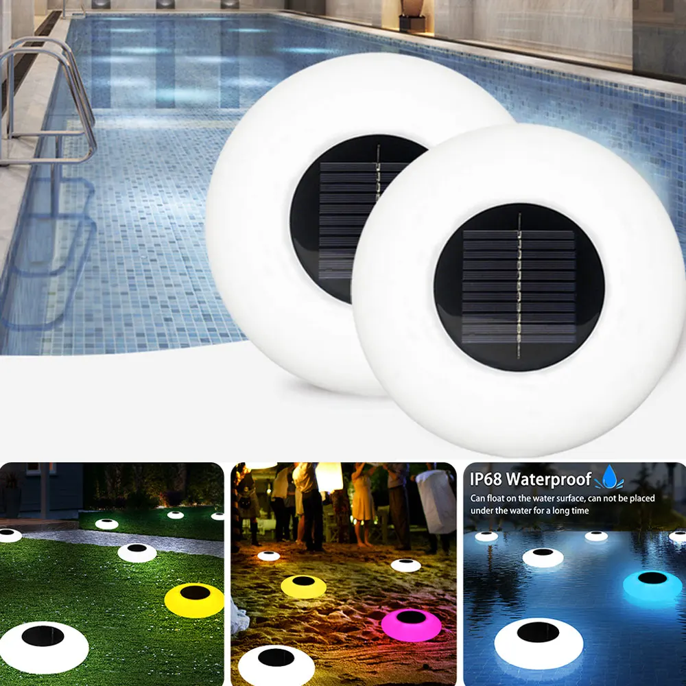 

Solar Swimming Pool Lamp Colorful LED Inflatable Floating Light Outdoor Waterproof Decor Night Light Pond For Emergency Lighting