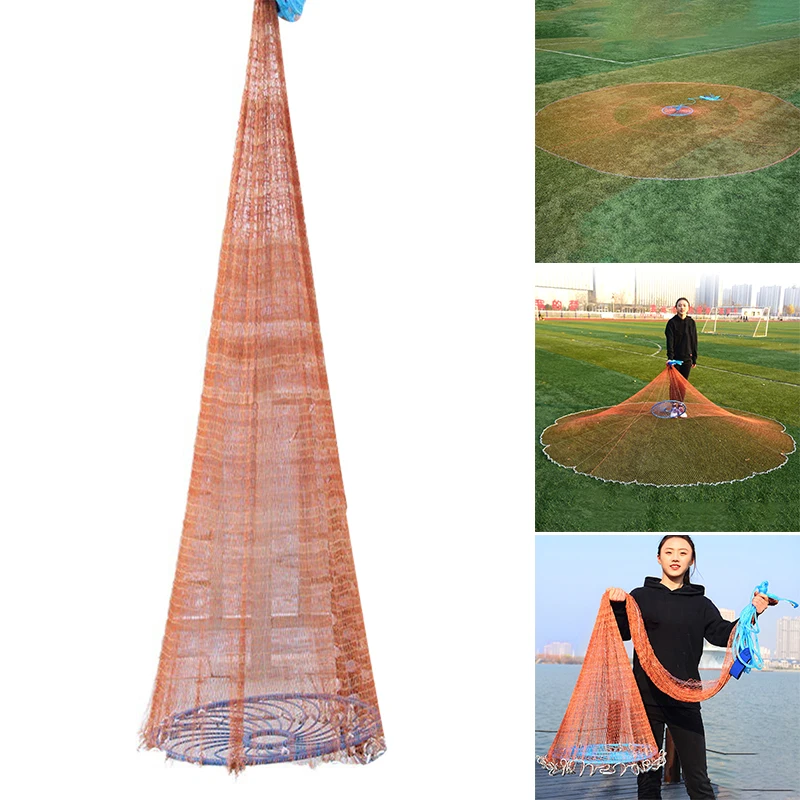 

Fishing Cast Net with Heavier Steel Sinker Durable Long Lasting High Strength Easy to Cast Easy Operation for Fish LA LA