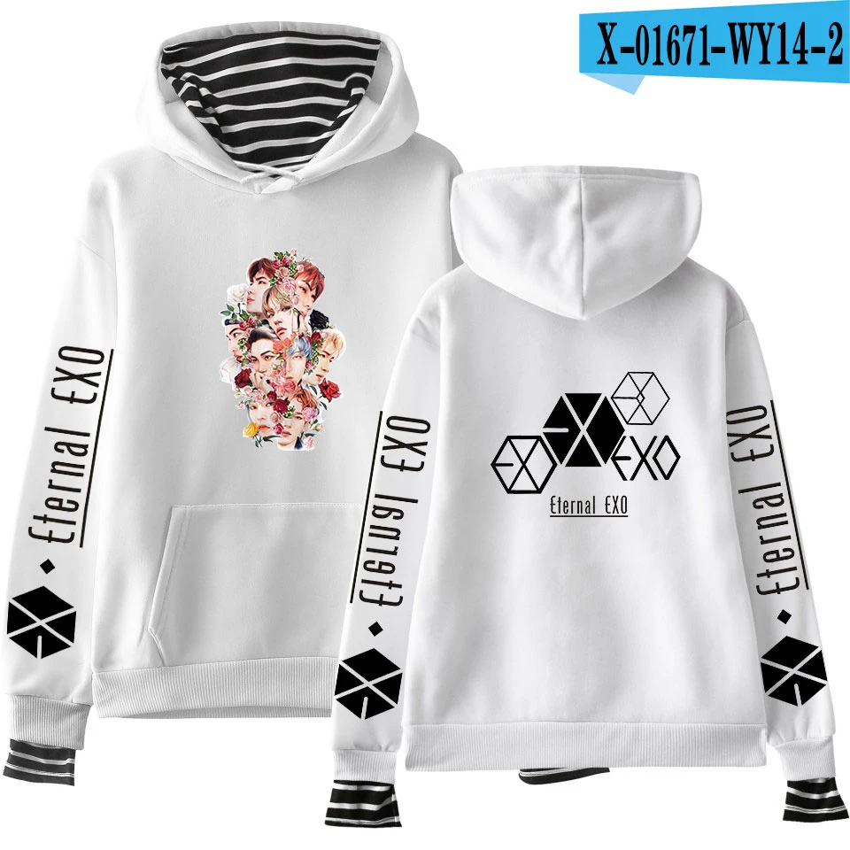 F EXO PLANET#5 толстовки KPOP хлопковые водолазки негабаритный свитер с капюшоном для женщин EXO PLANET#5 толстовки moletom плюс размер - Цвет: F