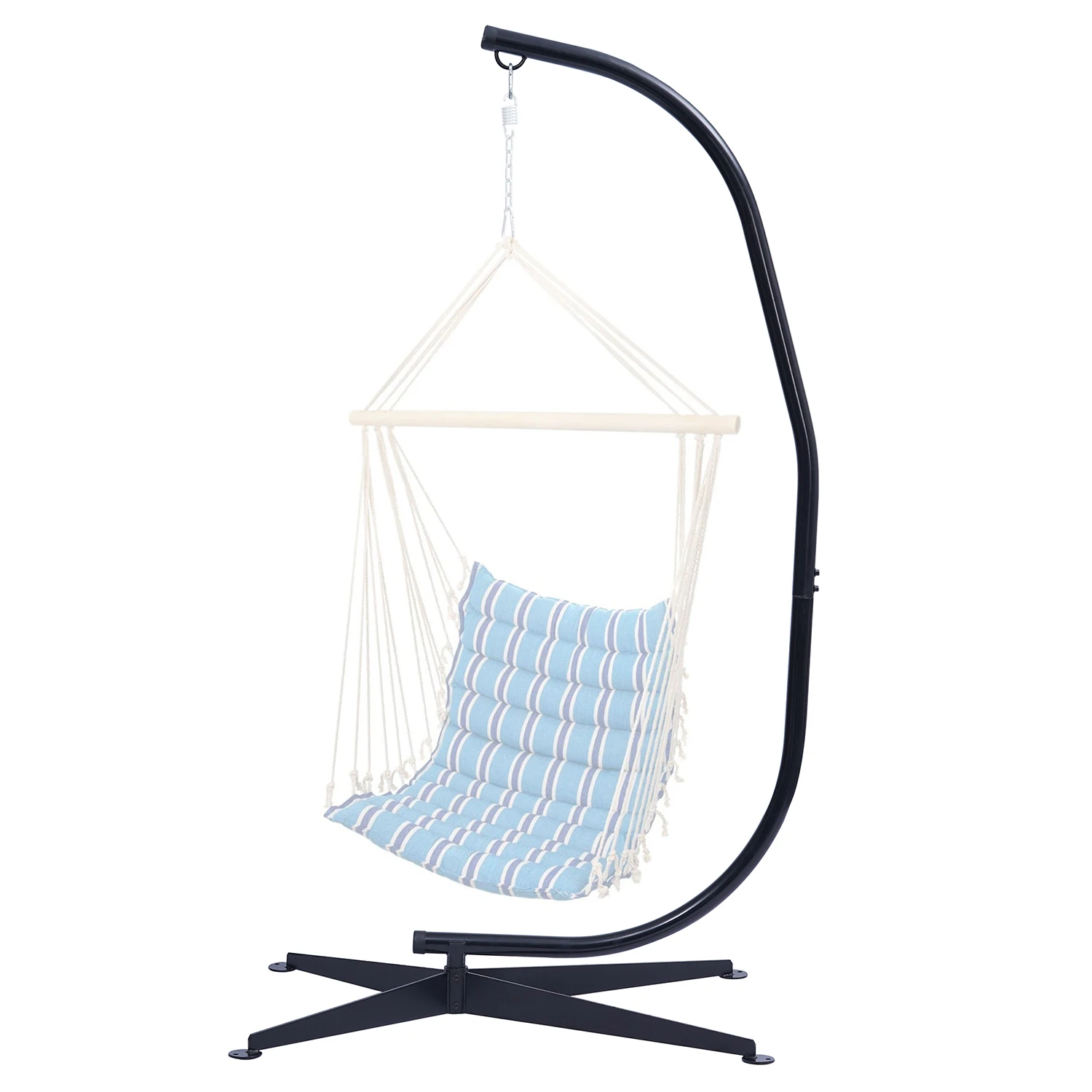 

Hammock Chair Stand Metal C-Stand Only for Hanging Hammock Chair Porch Swing Indoor or Outdoor Use Durable 300 Pound Capacity