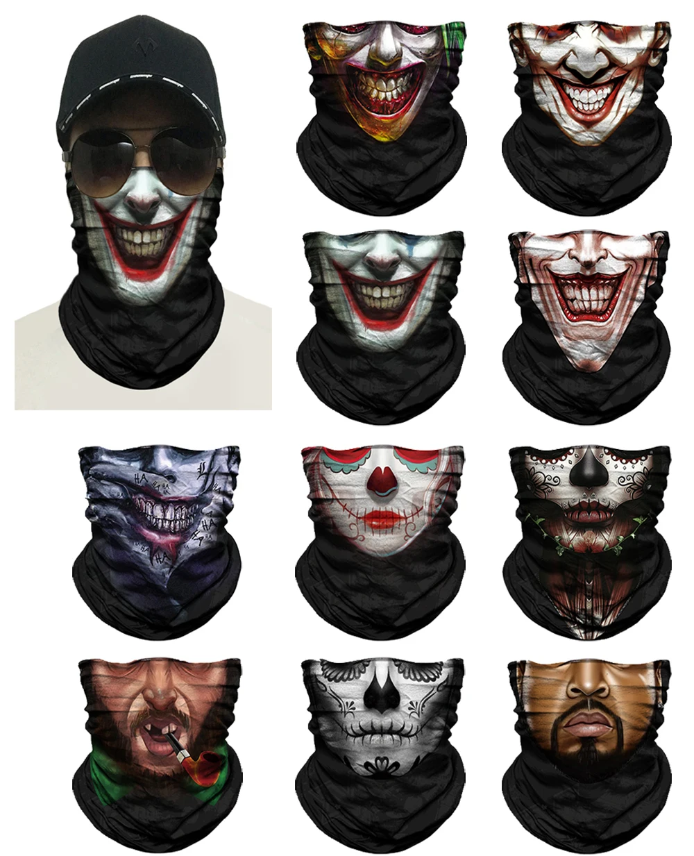 3D маска для Хэллоуина цветная Балаклава головные уборы вечеринки лица