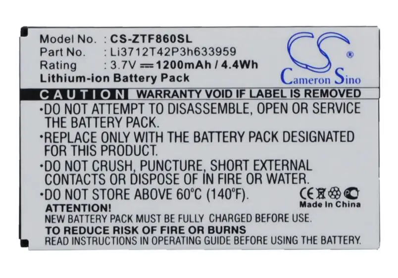 

Cameron sino 1200 мА/ч, батарея для TELSTRA E700 F860 F868 F866 I909 Li3712T42P3h633959 для zte E700 F860 F868 F866 I909