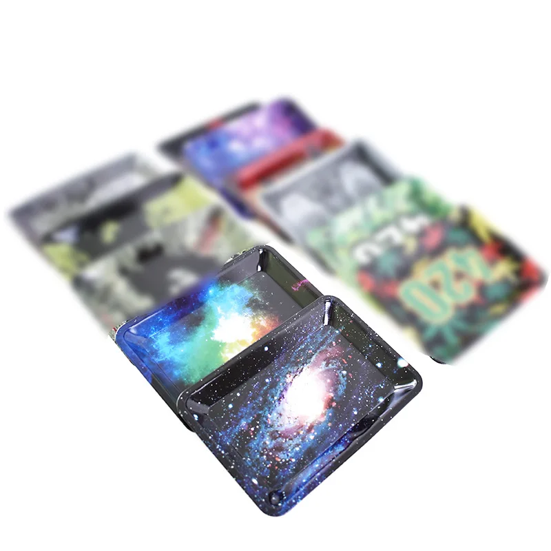 

Metal Cigarette Tray 180*125mm Multiple Pattern Kitchen Home Dessert Storage Paper Trays Smoking Smoke Accessories