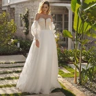 Новое поступление, милое иллюзионное кружевное съемное расширяющееся книзу ТРАПЕЦИЕВИДНОЕ блестящее Тюлевое свадебное платье, свадебные платья, платье для невесты