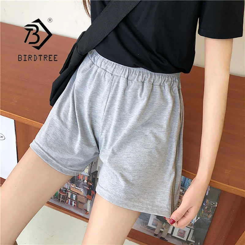 

Ins Women Casual Shorts Side Slit Sport Summer Cotton Shorts Female Elastic Loose Beach Short B11220P