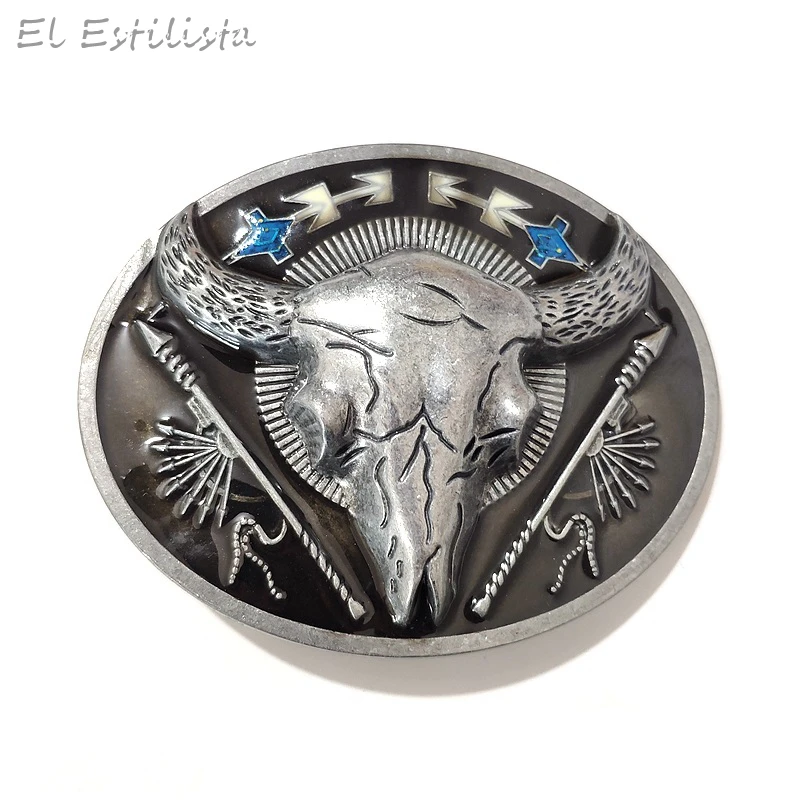 Винтажная Серебряная голова быка искусственный ковбой 3D Животные металлические