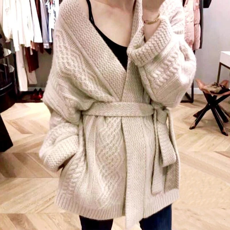 GALCAUR корейский женский свитер с бантом v-образный вырез длинный рукав на шнуровке