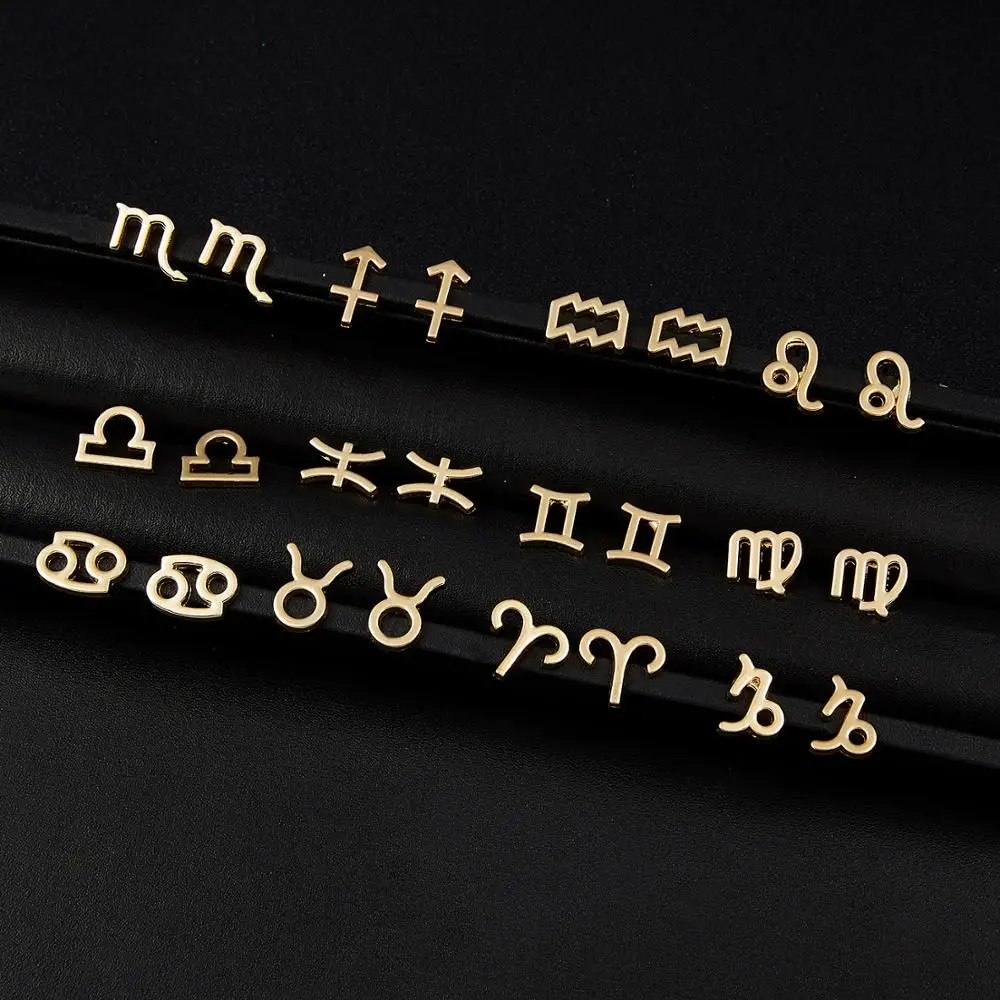 Женские серьги гвоздики со знаками Зодиака 12 созвездий|Серьги-гвоздики| |