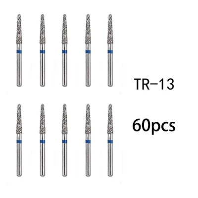 60 pcs TR-13 Стоматологические алмазные боры Стоматологическая лаборатория высокоскоростная ручка наконечника диаметр 1,6 мм стоматологические инструменты BR31 BR45 BR46 TR13 TR14 TF11 - Цвет: 60 pcs TR-13