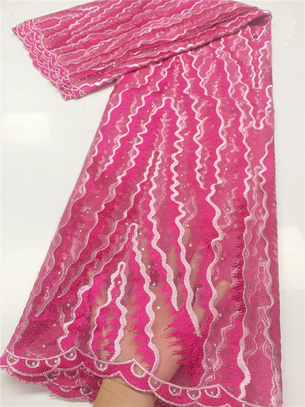 

NIAI African Mesh Lace Fabric 2020 High Quality Lace French Nigerian Lace Fabric 3D Applique Mesh Lace For Wedding Sewing NI3269