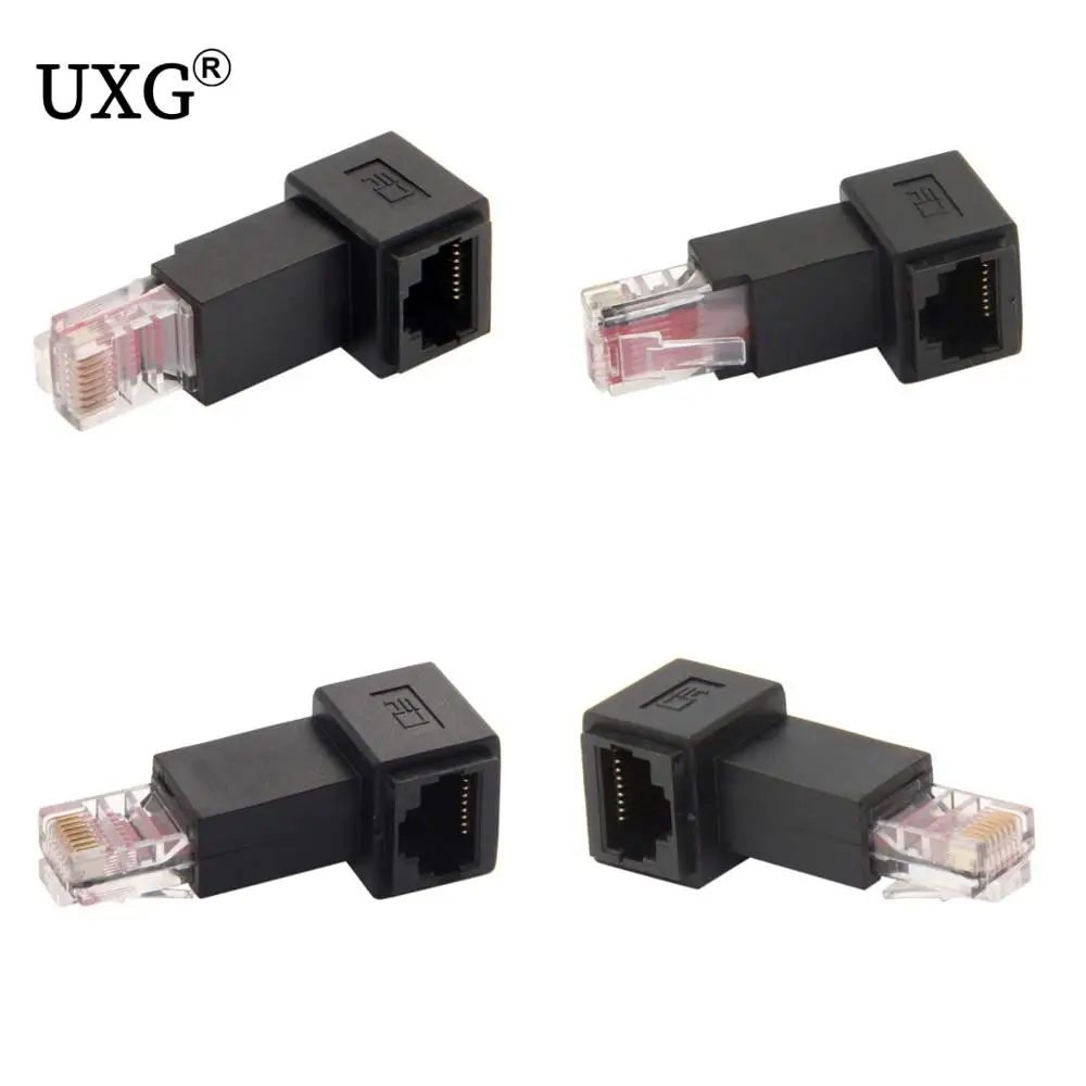 С крышкой вверх/вниз левый и правый угол 90 градусов 8P8C FTP STP UTP Cat 5e RJ45 Lan Ethernet