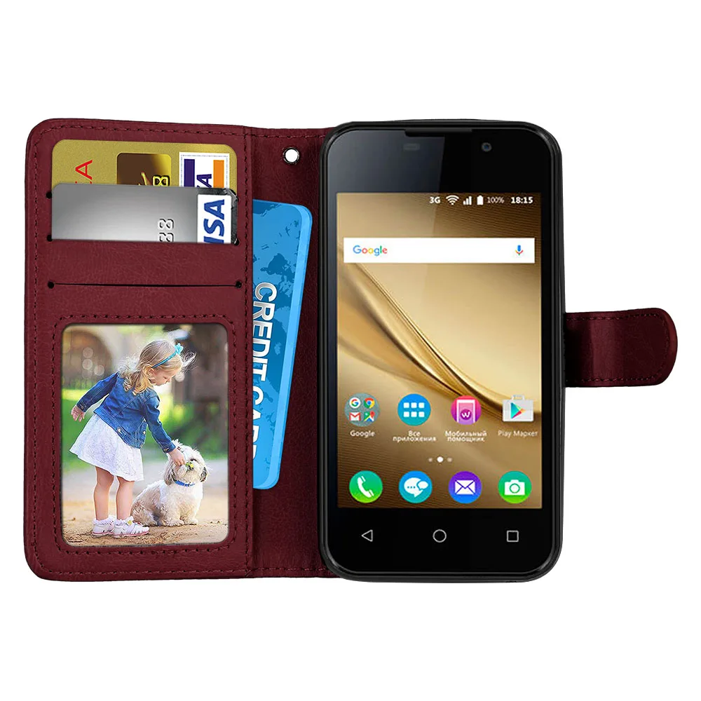Кожаный чехол-бумажник для Samsung Galaxy J1 2016 чехол телефона J120H J120F откидной