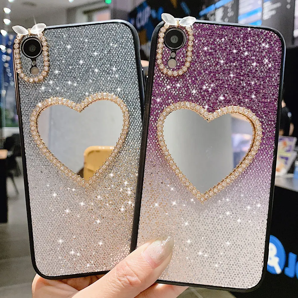 Милый градиентный чехол KISSCASE для Samsung Galaxy S7 Edge S8 s9 s10 зеркальный с блестящим