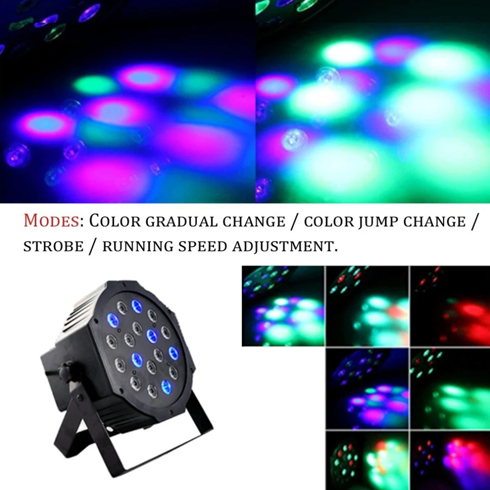 18 Led сценический светильник 110В 220В Par Светильник RGB DMX512 Master Slave плоский DJ