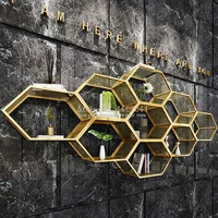 Creative Golden  Bookcase Row Closet Built-up Diy Wall Mounted Unit Wardrobe Dinning Living Room Office Hotel Display Furniture