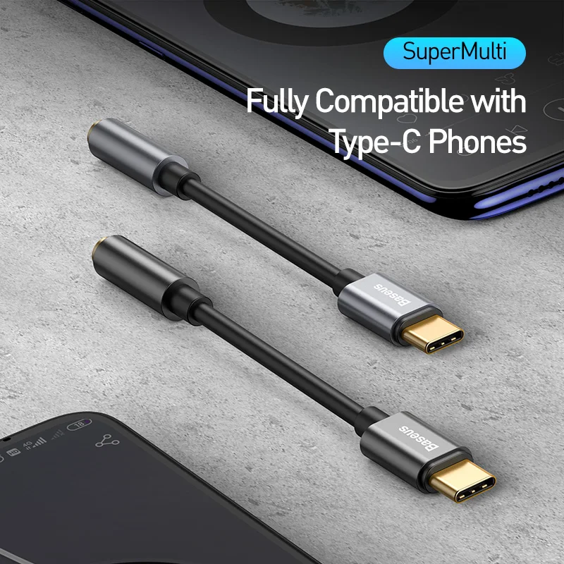 Адаптер Aux Baseus с USB Type C на 3 5 мм аудиоадаптер для наушников Huawei Xiaomi Oneplus кабель OTG