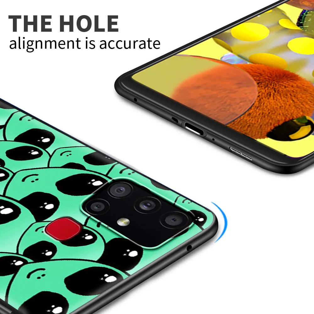 

Mobile Phone Case For Samsung Galaxy A51 A71 A21s A31 A41 A12 A11 A02s A72 A52 5G Soft Cover A02 Funda Cute Cartoon Alien Space