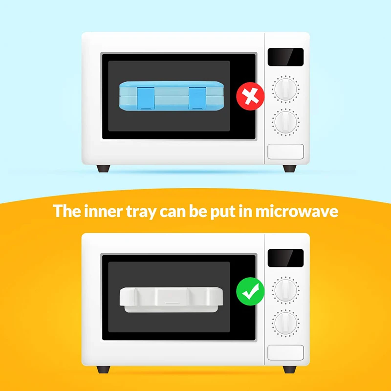 Baispo Microwavable квадратная коробка для обеда для детей Герметичный пищевой контейнер с отделениями BPA бесплатно ланчбокс для пикника школы