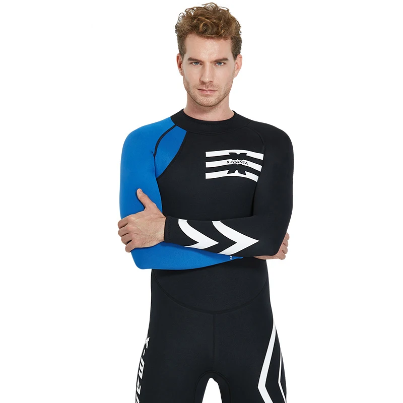 Новый бренд мужской цельный 3 мм неопрен + кожа акулы лайкра молния на спине