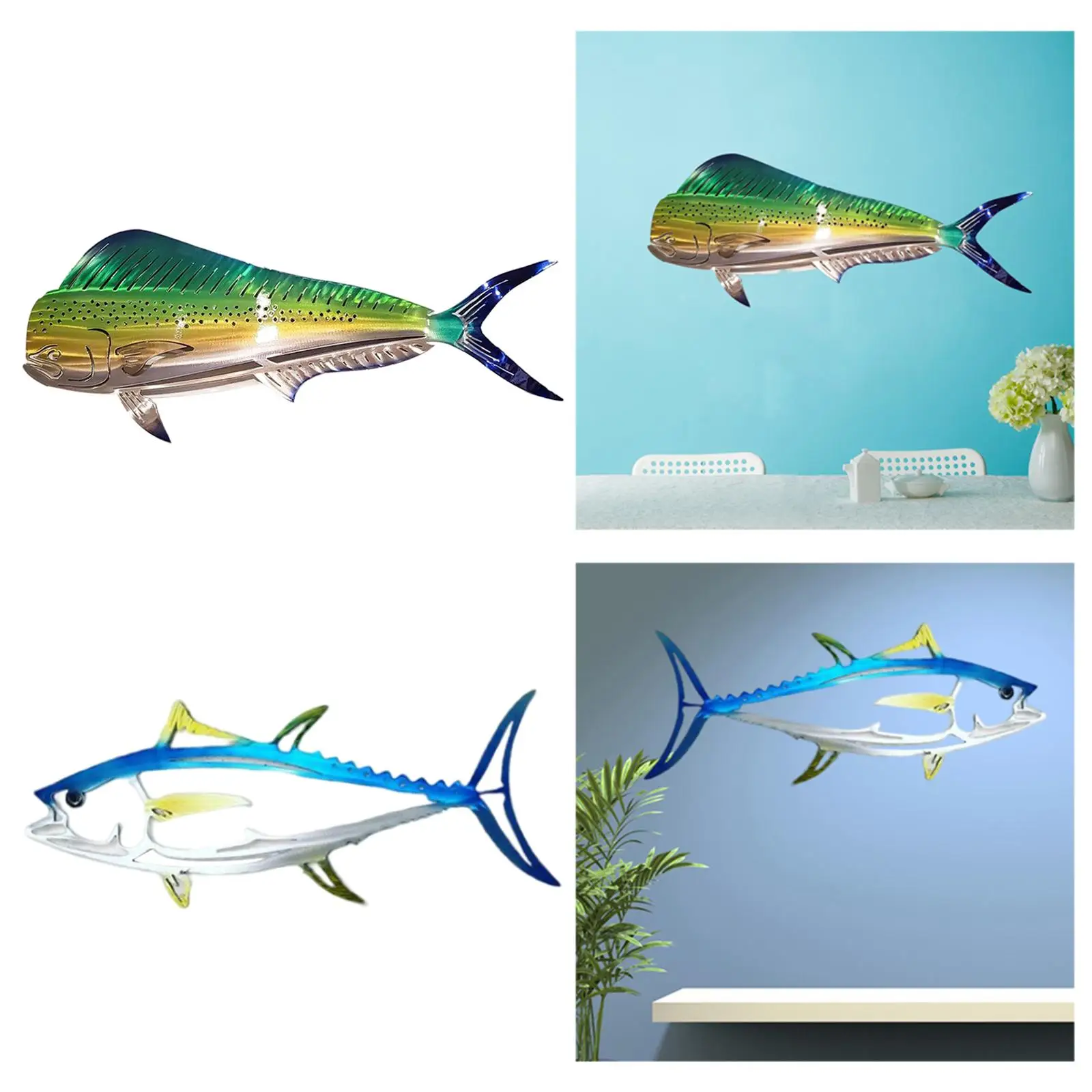 2 шт. металлическая подвесная скульптура в виде рыбы |