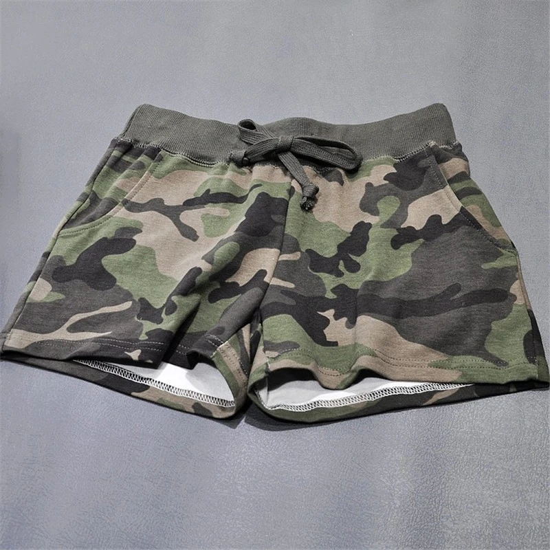 Шорты женские камуфляжные с завышенной талией модные хлопковые повседневные